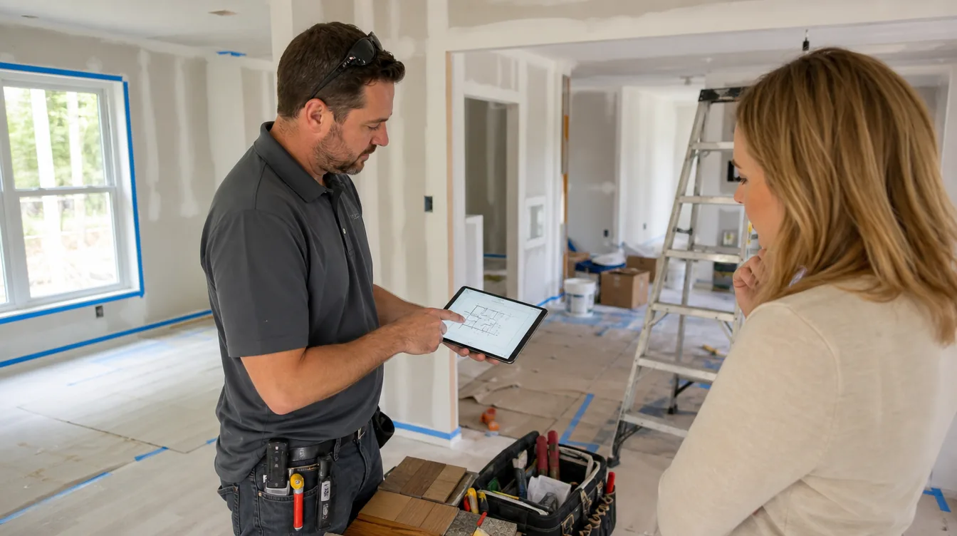 Contractors work