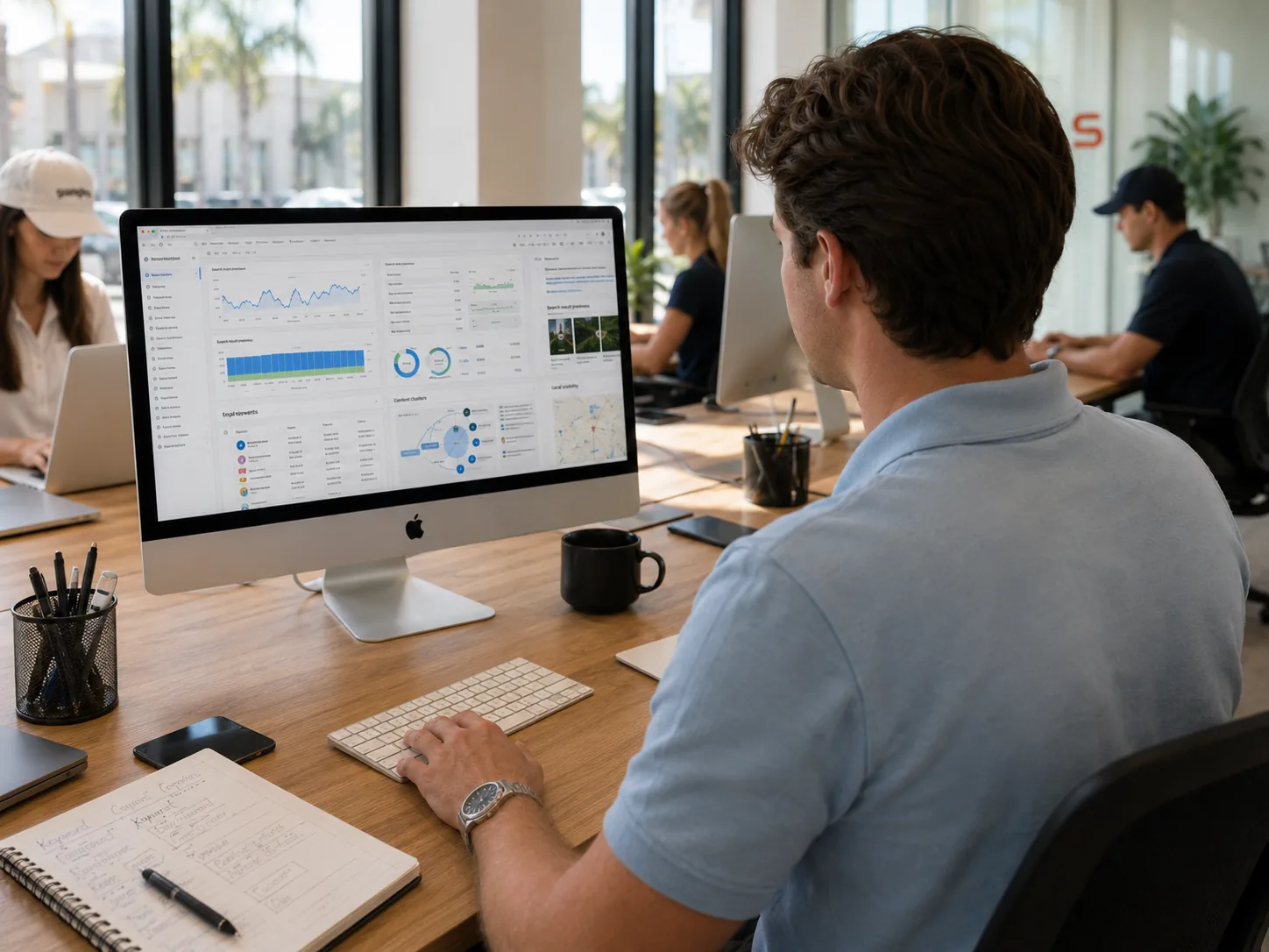Simplufy team working on SEO / AEO / GEO